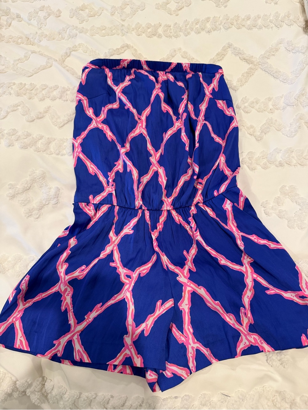 Lilly Pulitzer Purple Romper with Pink Chain-Link Print